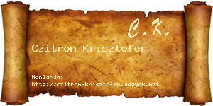 Czitron Krisztofer névjegykártya